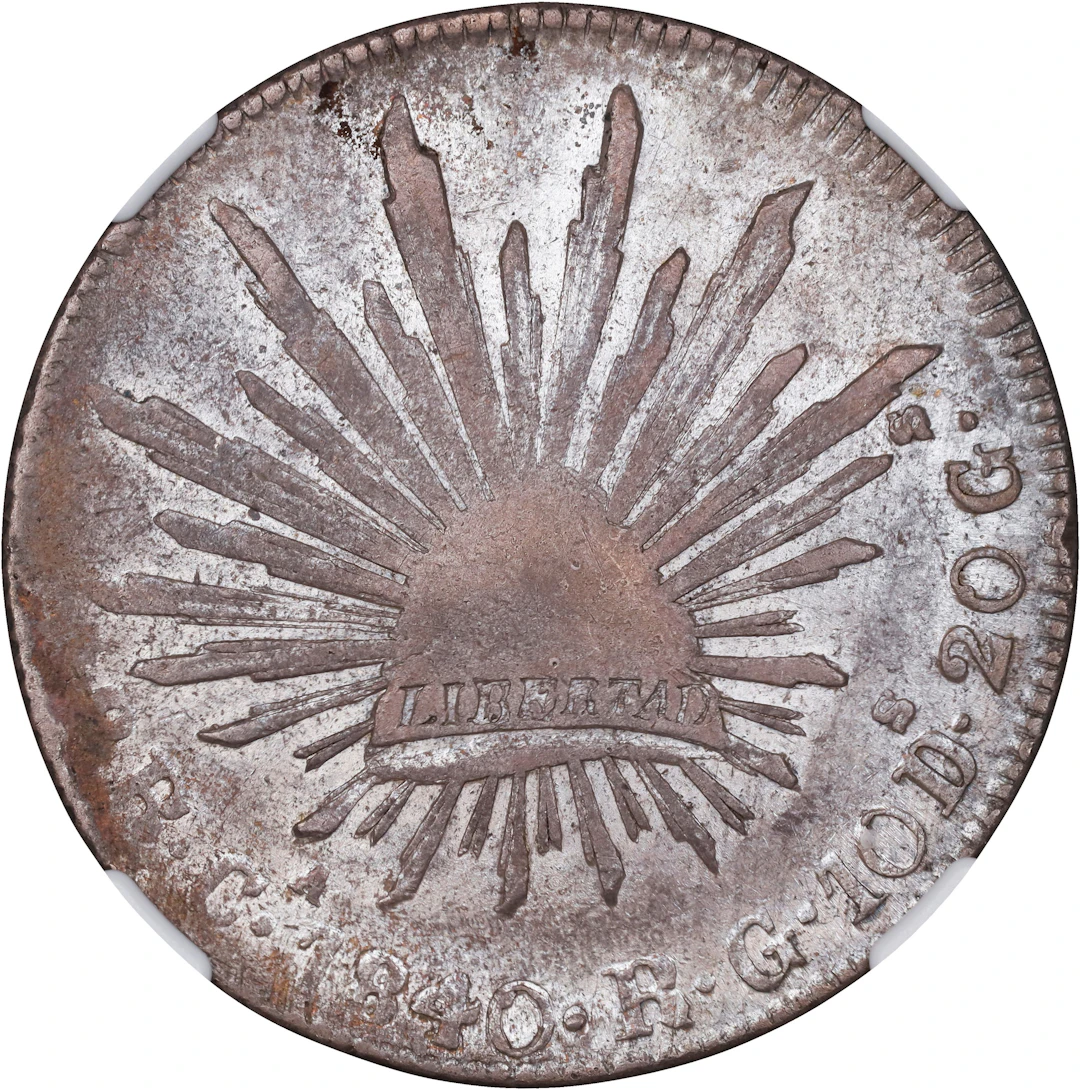 MEXICO. 8 Reales, 1840-Ca RG. Chihuahua Mint. NGC EF-40.