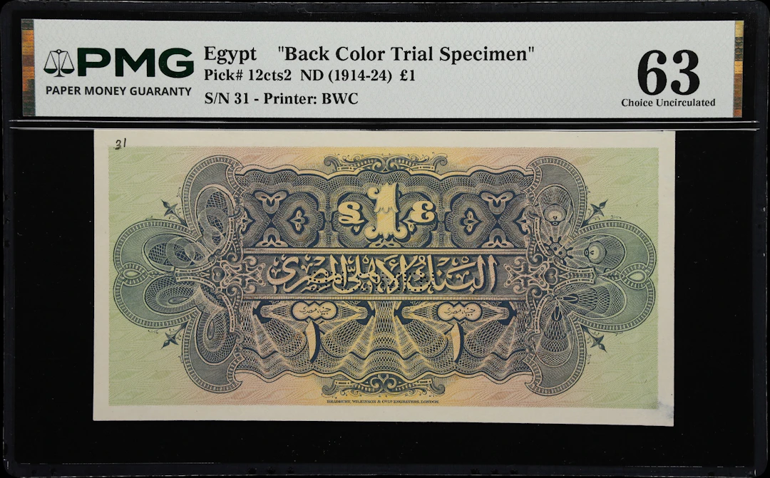 (◊) EGYPT. National Bank of Egypt. 1 Pound, ND (1914-24). P-12cts2.