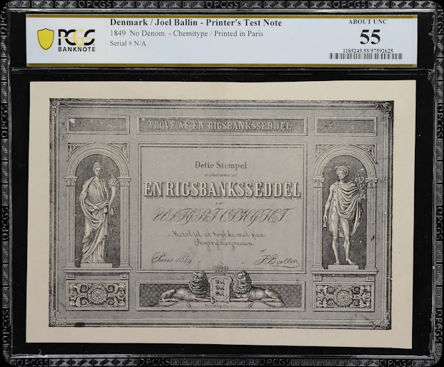 (◊) DENMARK. Rigsbanksseddel. No Denomination, 1849. P-Unlisted. Printer's