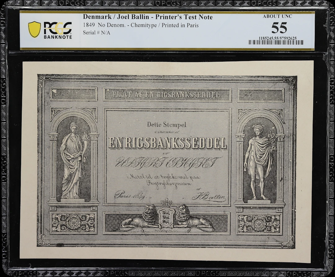 (◊) DENMARK. Rigsbanksseddel. No Denomination, 1849. P-Unlisted. Printer's