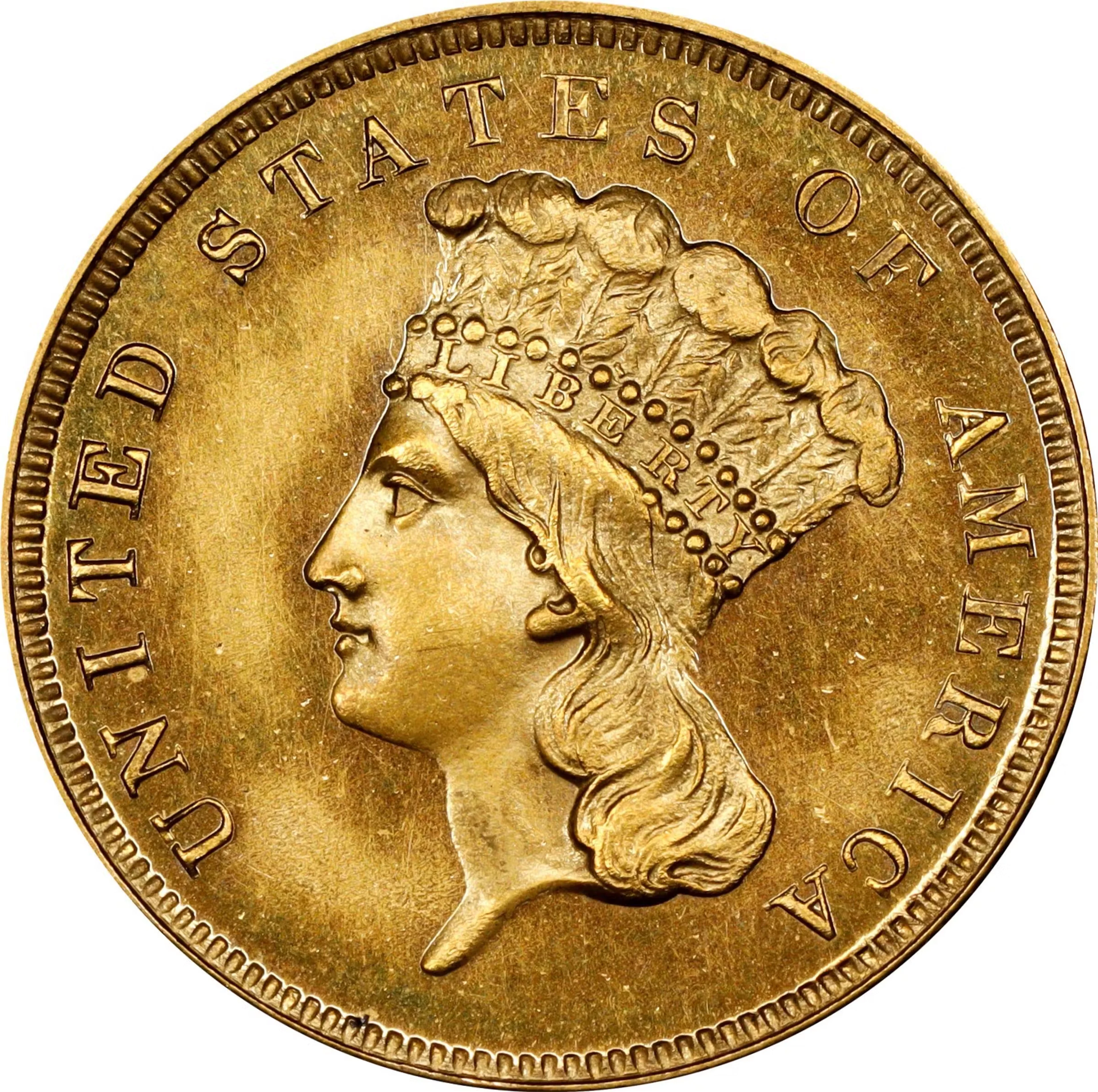 1856 Three-Dollar Gold Piece. JD-1. Rarity-7. Proof-64 Cameo (PCGS). CAC. CMQ.