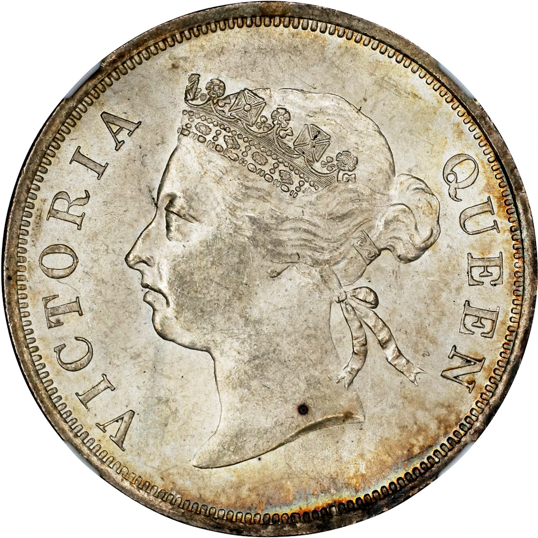 STRAITS SETTLEMENTS. 50 Cents, 1901. London Mint. Victoria. NGC MS-64.