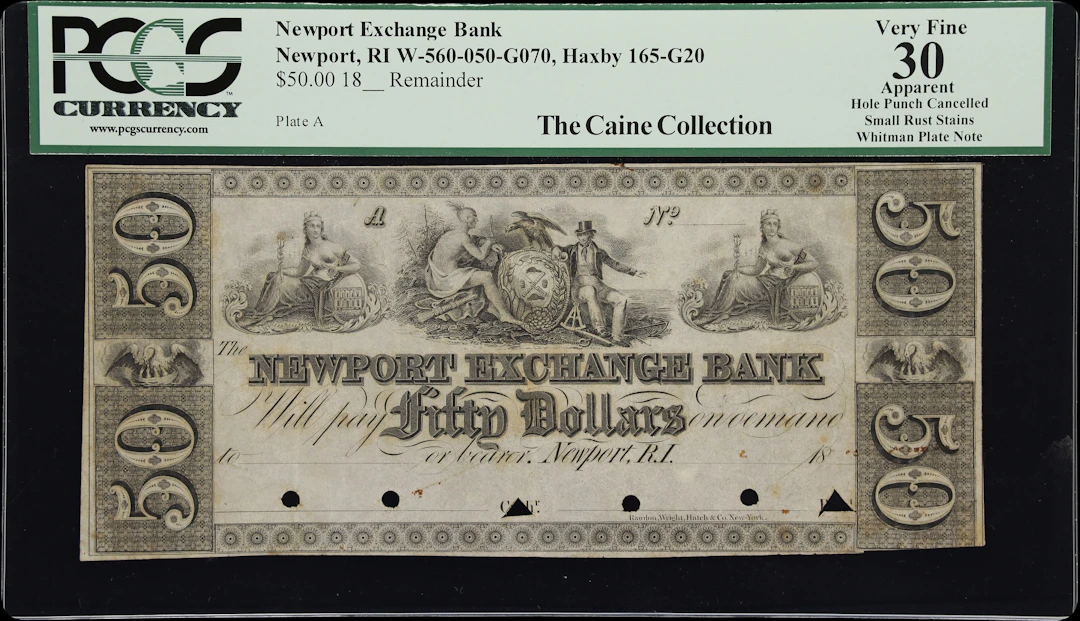 Newport, Rhode Island. Newport Exchange Bank. 18xx $50. PCGS Currency