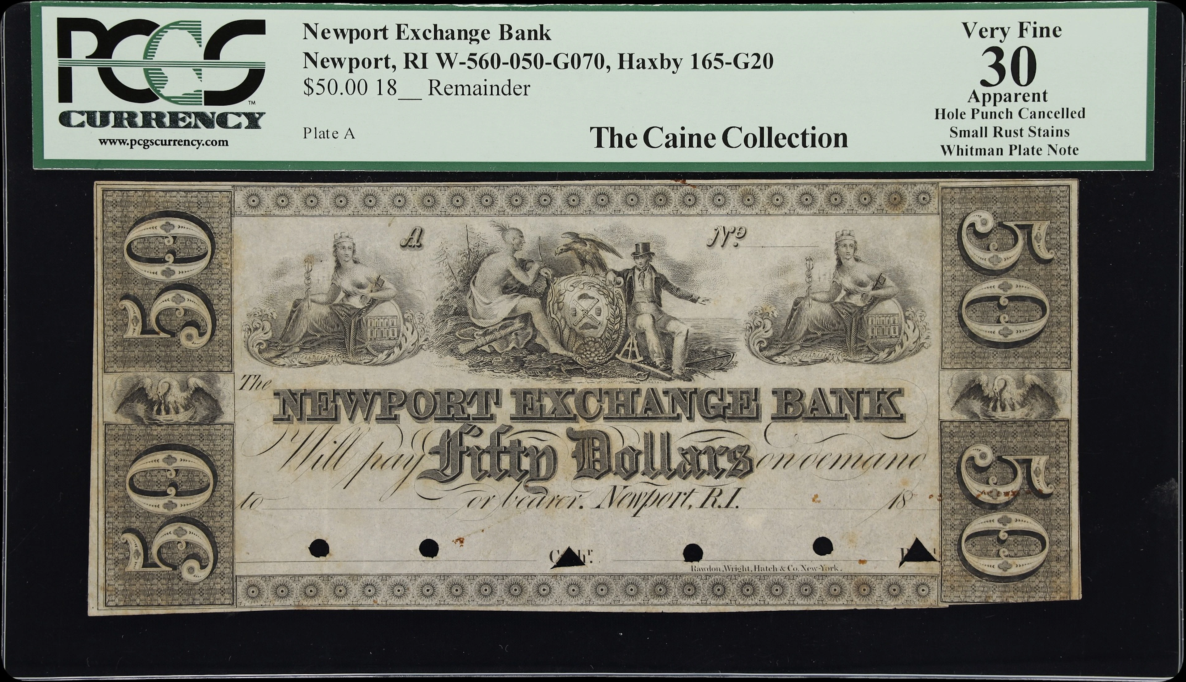 Newport, Rhode Island. Newport Exchange Bank. 18xx $50. PCGS Currency