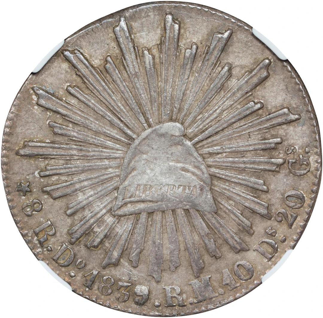 MEXICO. 8 Reales, 1839/1-Do RM. Durango Mint. NGC AU-55.