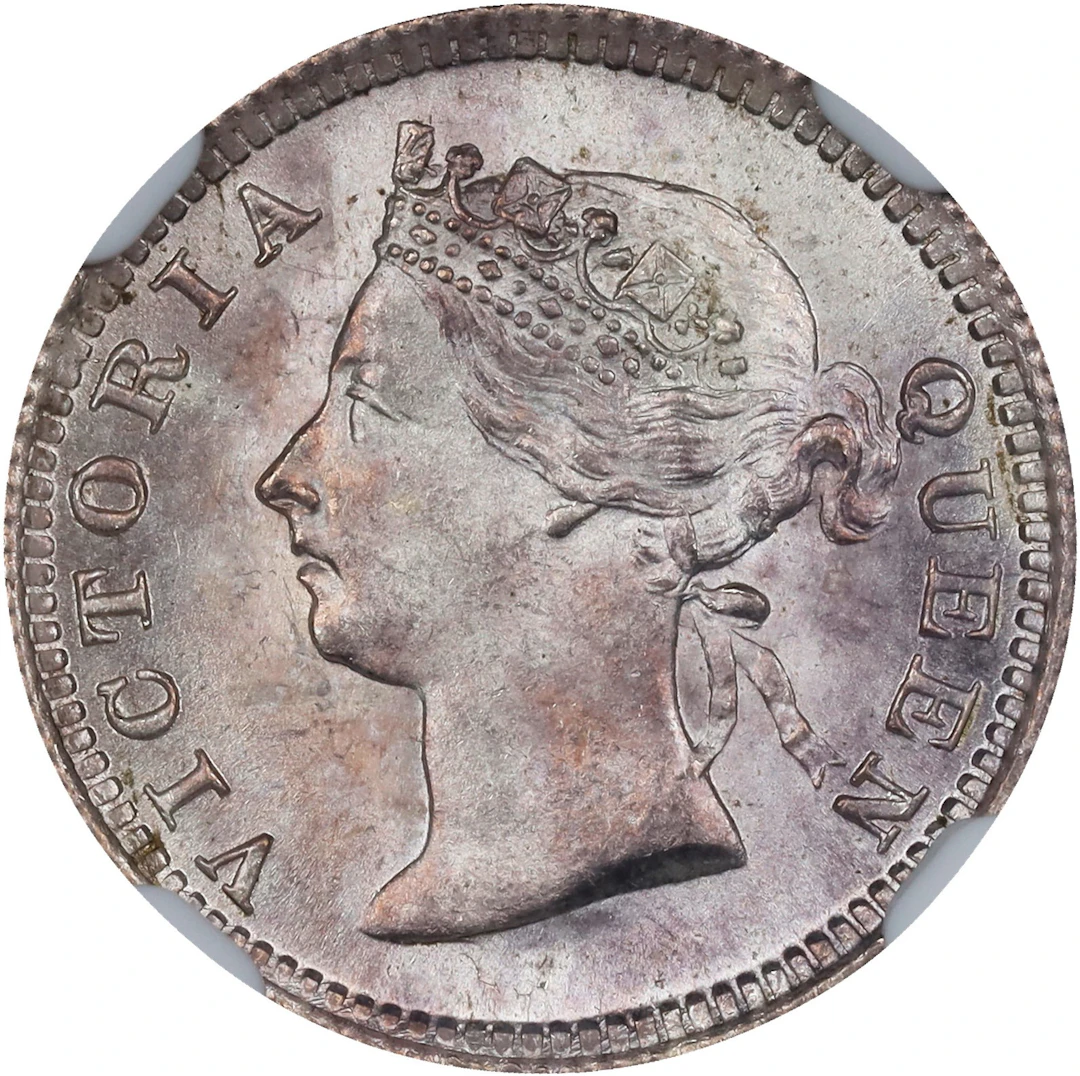 (t) HONG KONG (SAR). 5 Cents, 1898. London Mint. Victoria. NGC MS-65.