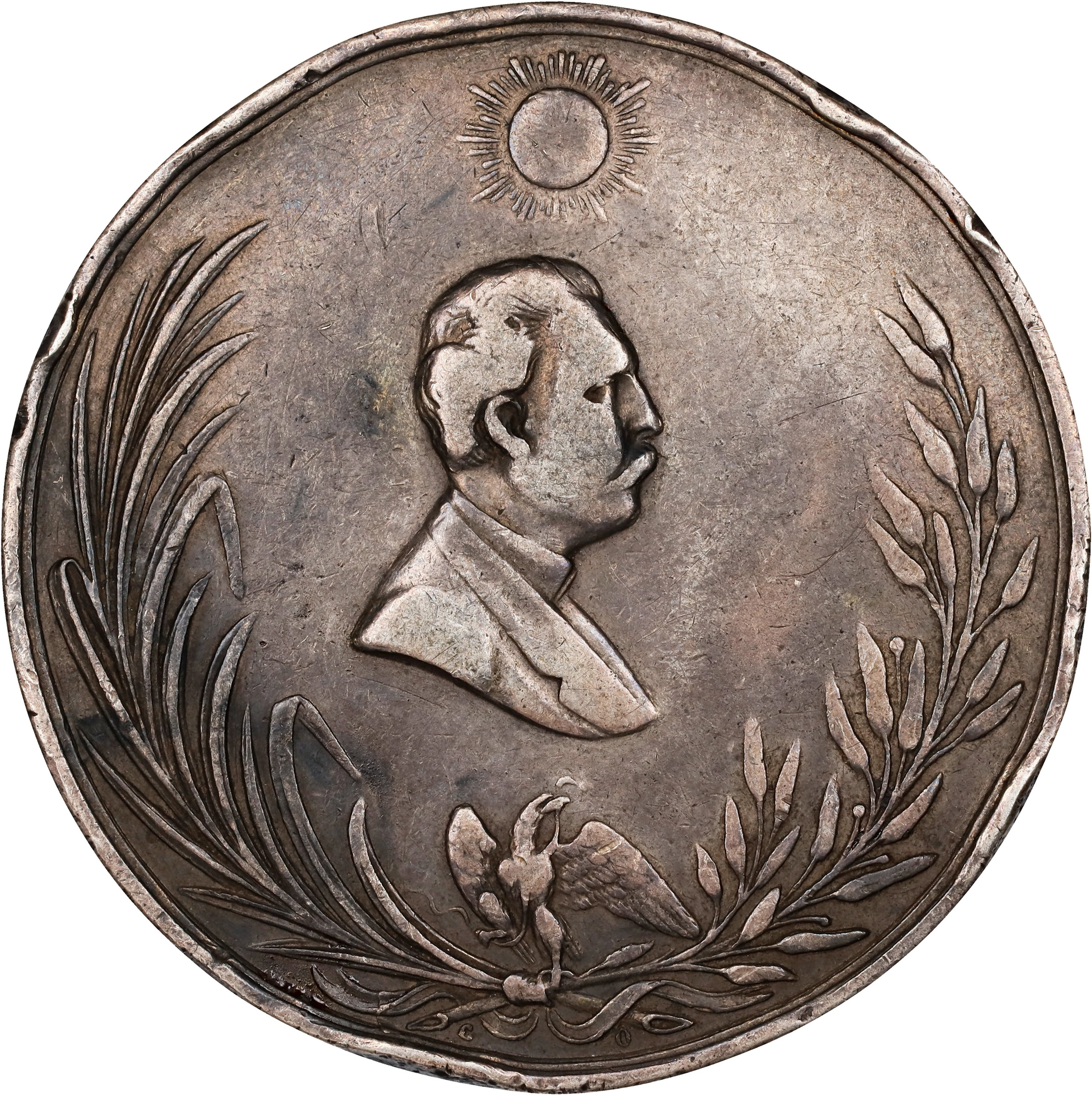 MEXICO. Porfirio Diaz/Visit to the 22nd Fine Arts Exposition Silver