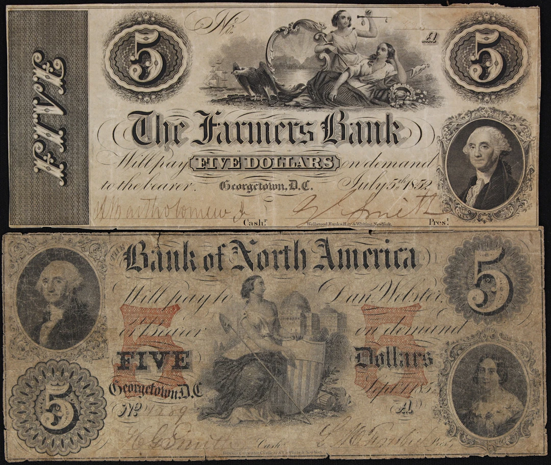 Lot of (2) Georgetown, District of Columbia. Farmers Bank & Bank of