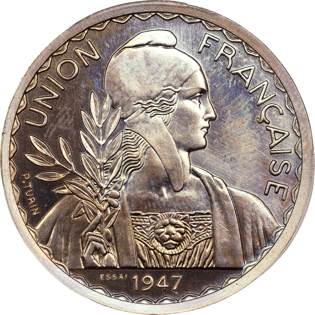 FRENCH INDO-CHINA. Copper-Nickel Piastre Essai (Pattern) Piefort