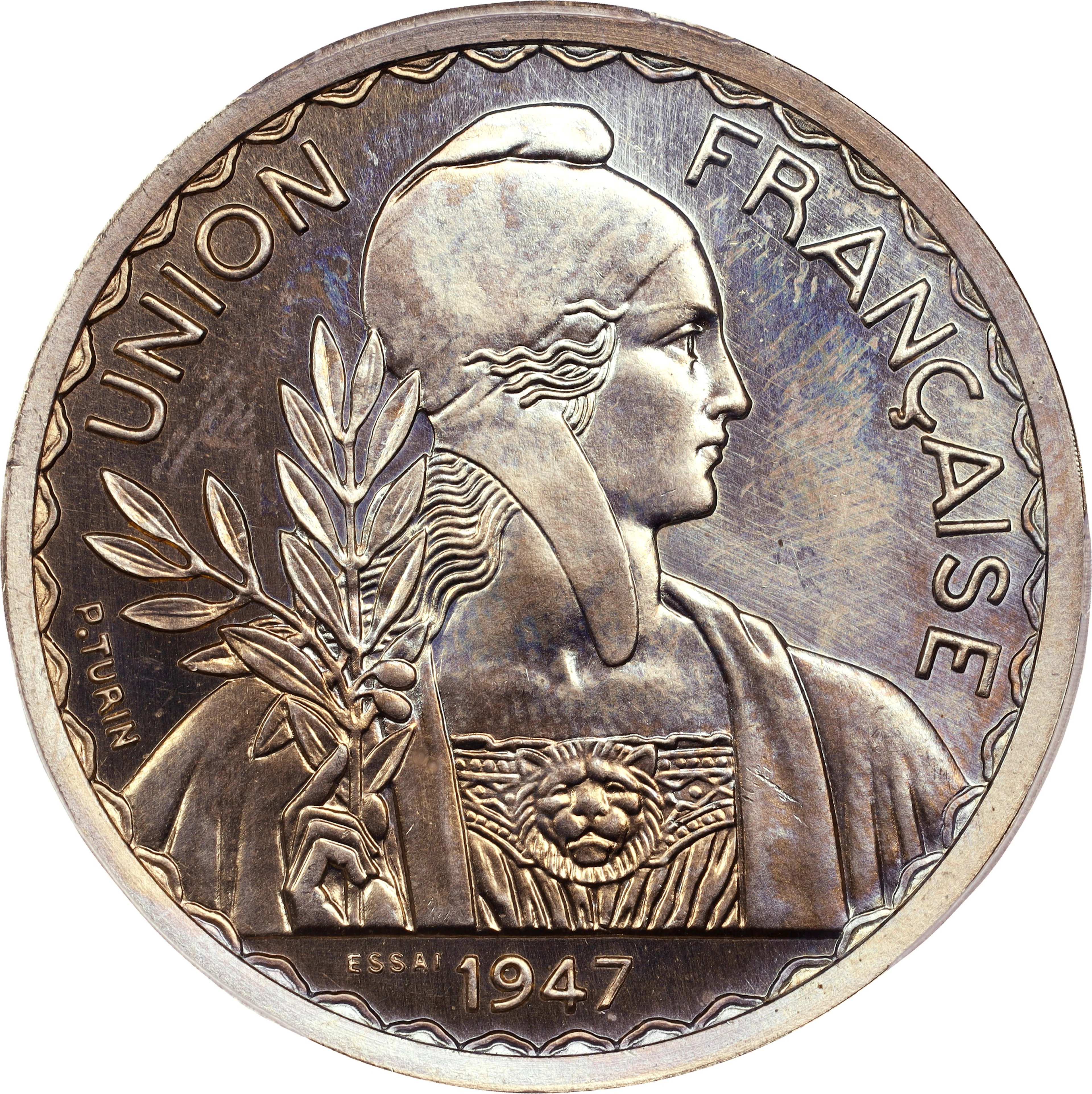 FRENCH INDO-CHINA. Copper-Nickel Piastre Essai (Pattern) Piefort