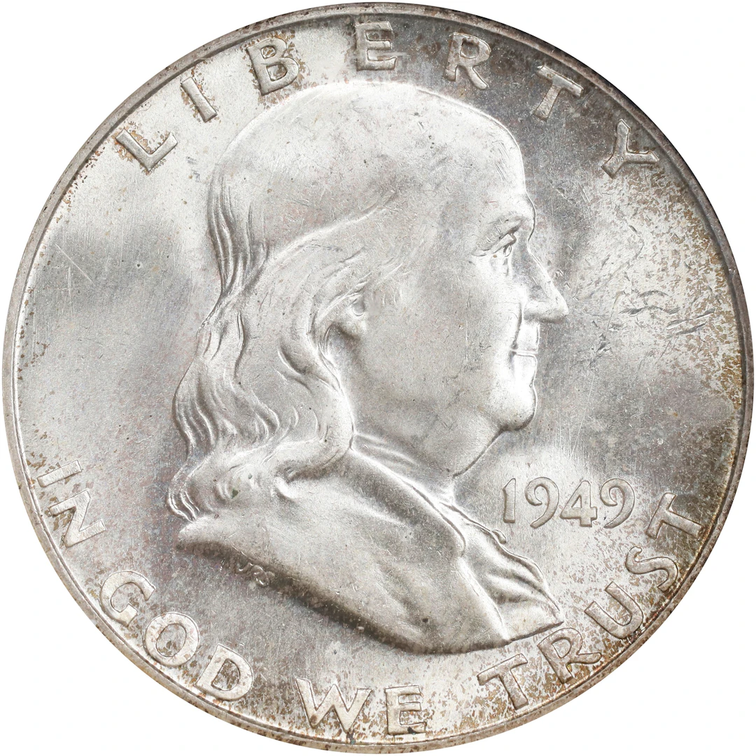1949-S Franklin Half Dollar. MS-64 FBL (NGC).
