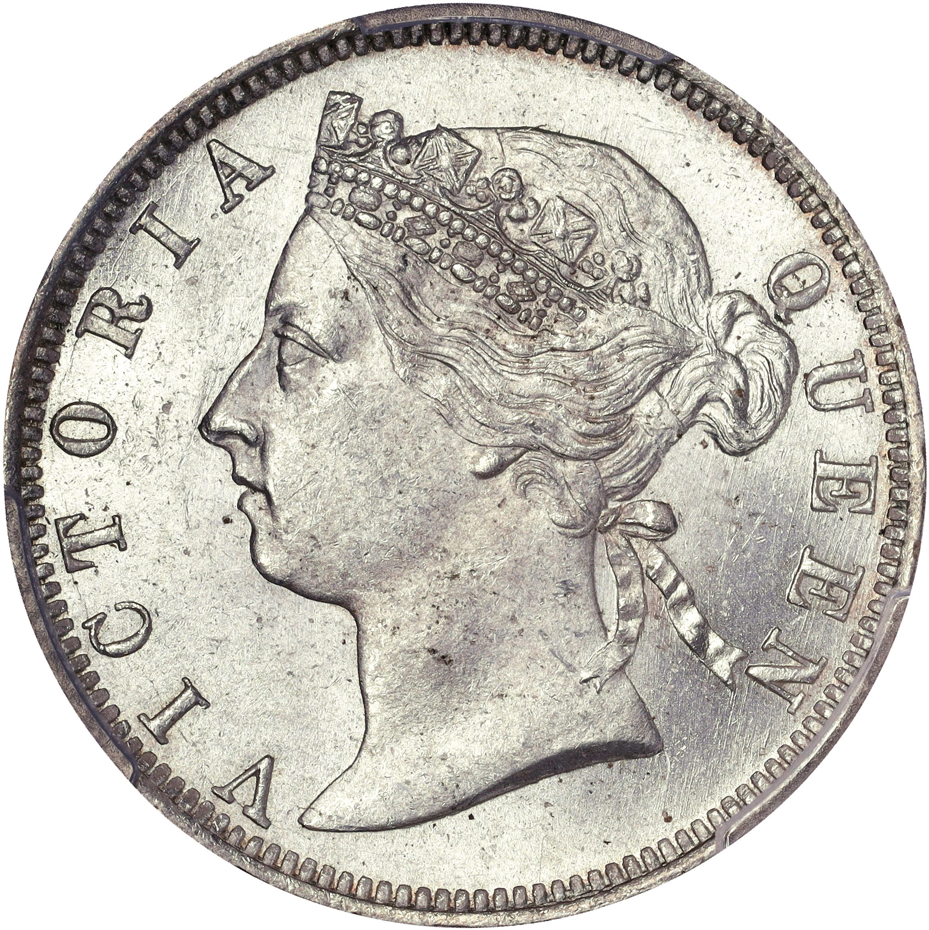 (t) HONG KONG (SAR). 20 Cents, 1887. London Mint. Victoria. PCGS Genuine--Cleane