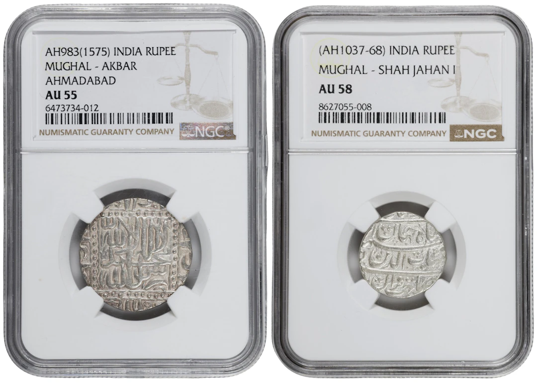 INDIA. Mughal Empire. Duo of Rupees (2 Pieces), AH 983 (1575/6) &
