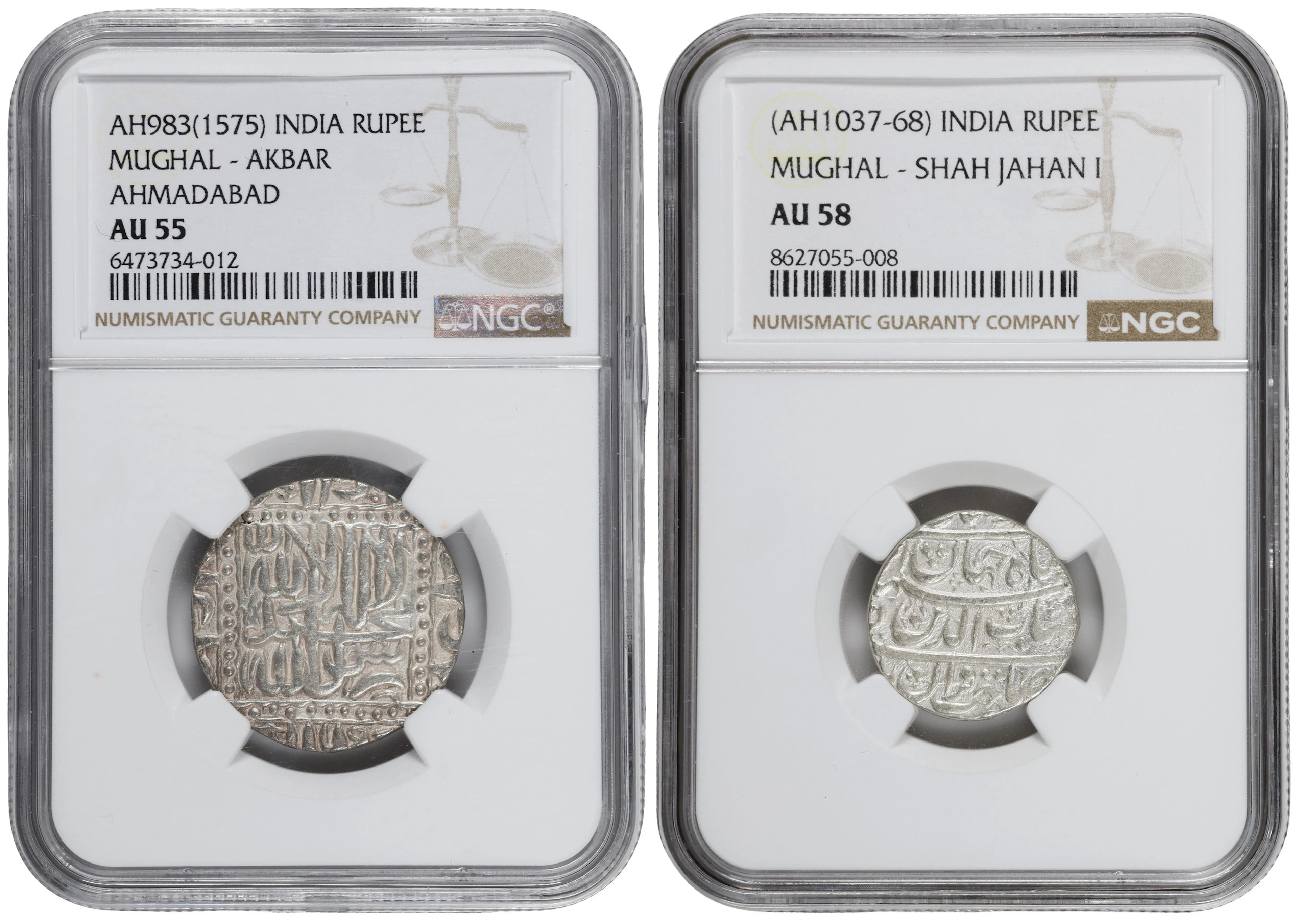 INDIA. Mughal Empire. Duo of Rupees (2 Pieces), AH 983 (1575/6) &