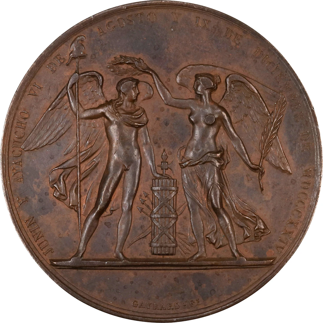 COLOMBIA. Victory of Simon Bolivar at Junin & Ayacucho Bronze Medal