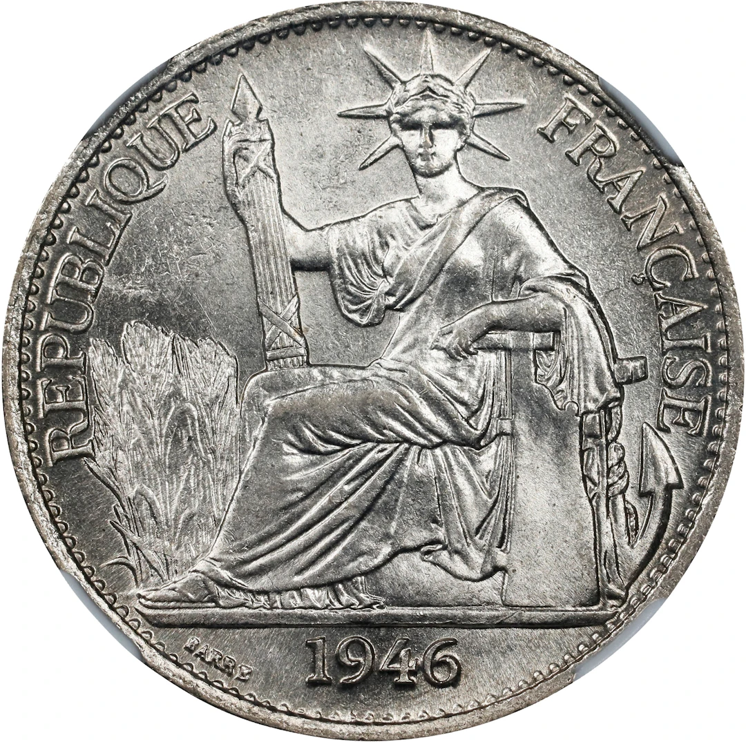 FRENCH INDO-CHINA. 50 Centimes, 1946. Paris Mint. NGC MS-64.