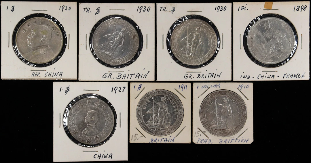 MIXED LOTS. East Asia. Septet of Crowns (7 Pieces), 1898-1930. Average