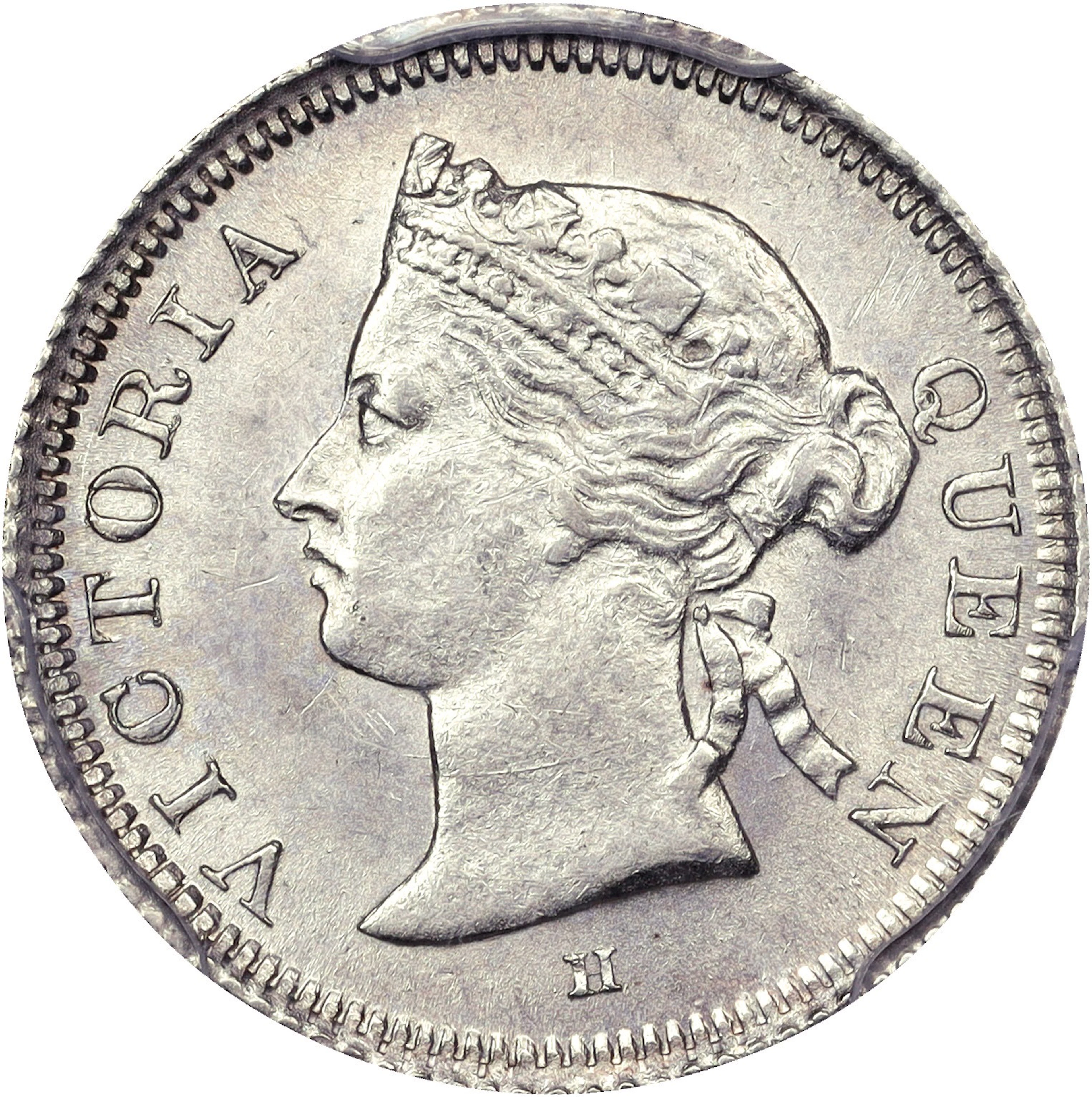 (t) HONG KONG (SAR). 5 Cents, 1875-H. Birmingham (Heaton) Mint. Victoria.