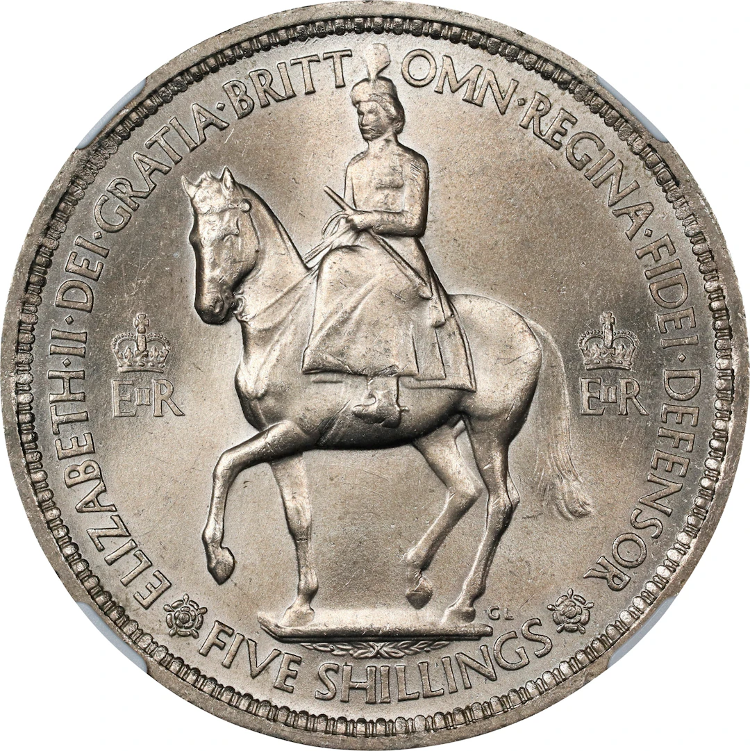 GREAT BRITAIN. Crown, 1953. London Mint. Elizabeth II. NGC MS-66.