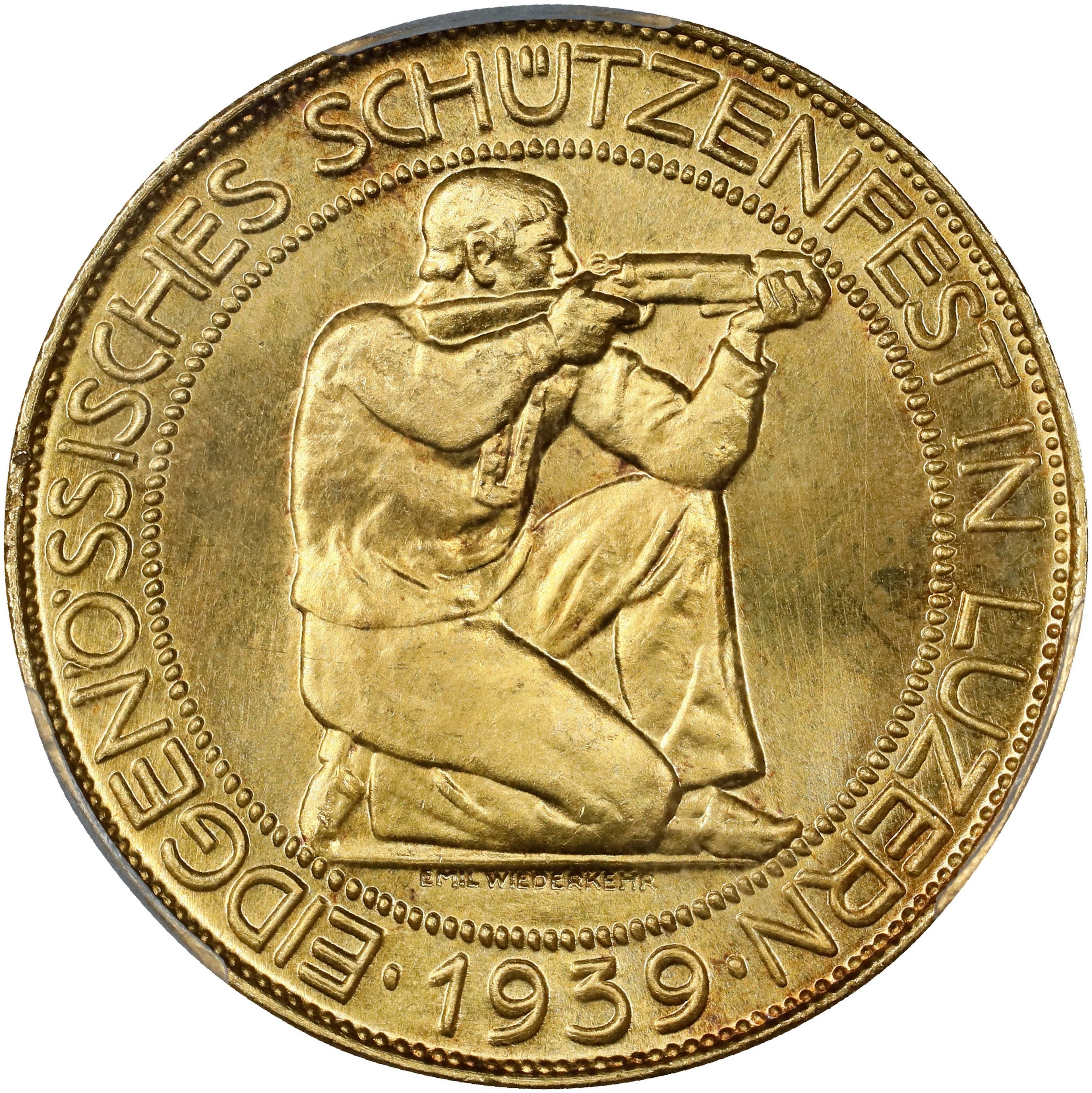 SWITZERLAND. Luzern Shooting Festival 100 Francs, 1939-B. Bern Mint.