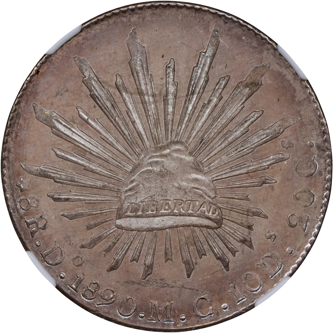 MEXICO. 8 Reales, 1890-Do MC. Durango Mint. NGC MS-64.