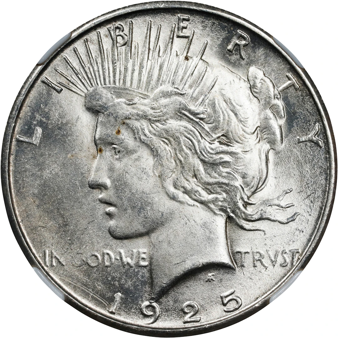 1925-S Peace Silver Dollar. MS-63 (NGC).
