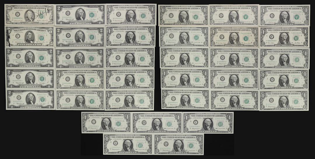 Lot of (33) Mixed Friedbergs. 1963 - 2001 $1, $2, $5, & $100 Federal