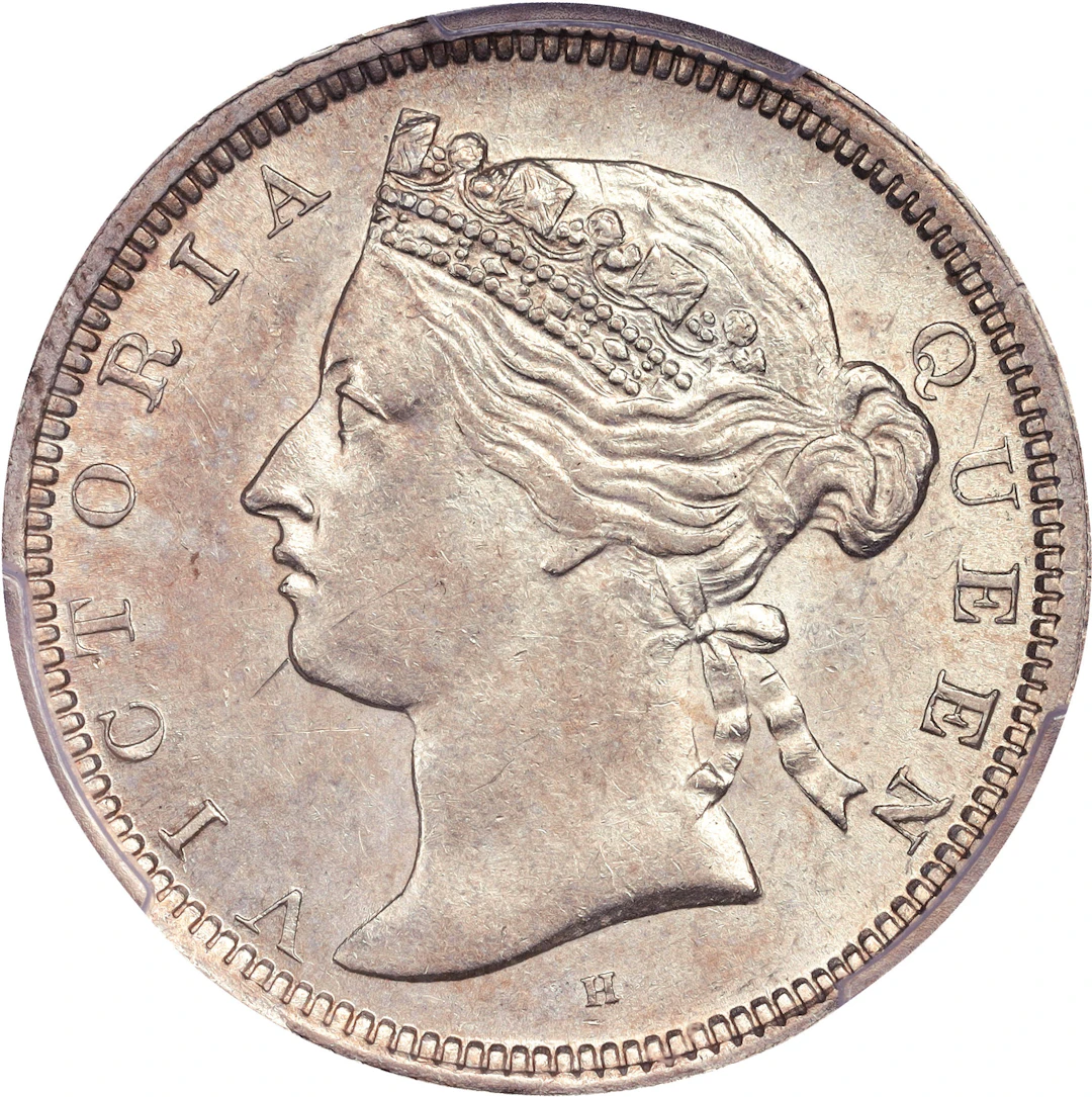 (t) HONG KONG (SAR). 20 Cents, 1872/68-H. Birmingham (Heaton) Mint.