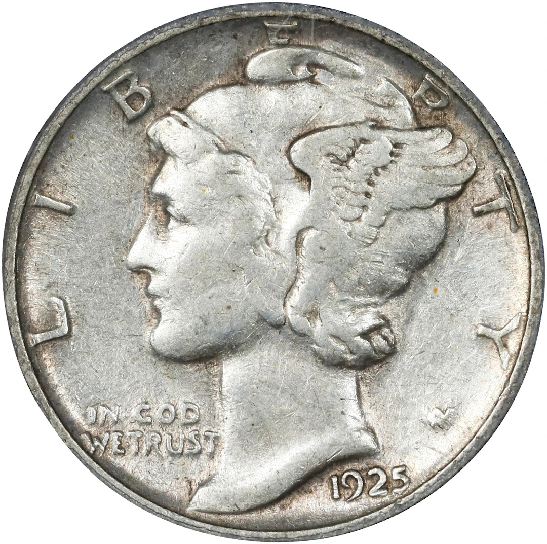 1925-S Mercury Dime. EF-45 (PCGS).