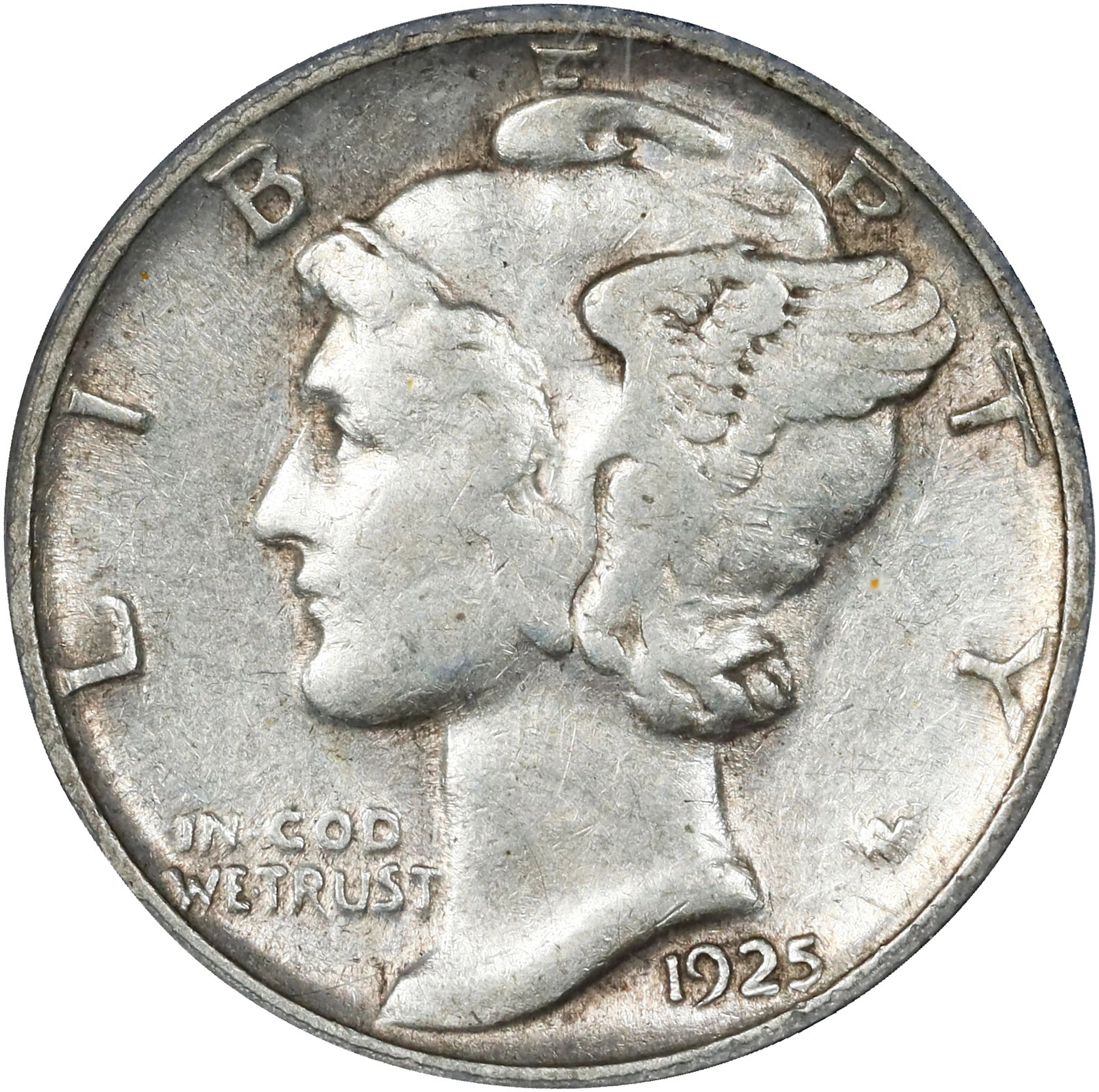 1925-S Mercury Dime. EF-45 (PCGS).