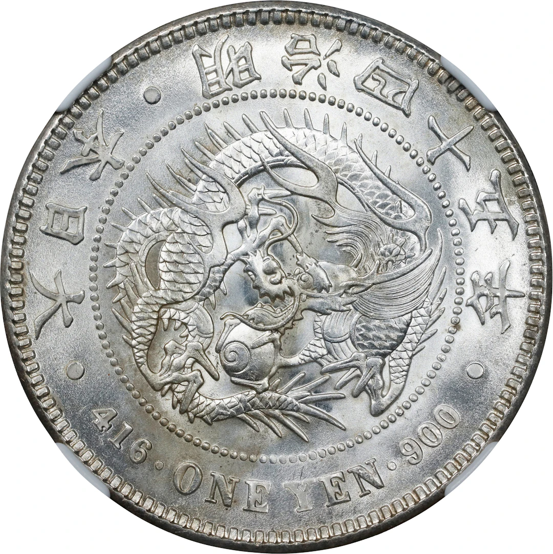 JAPAN. Yen, Year 45 (1912). Osaka Mint. Mutsuhito (Meiji). NGC MS-65.