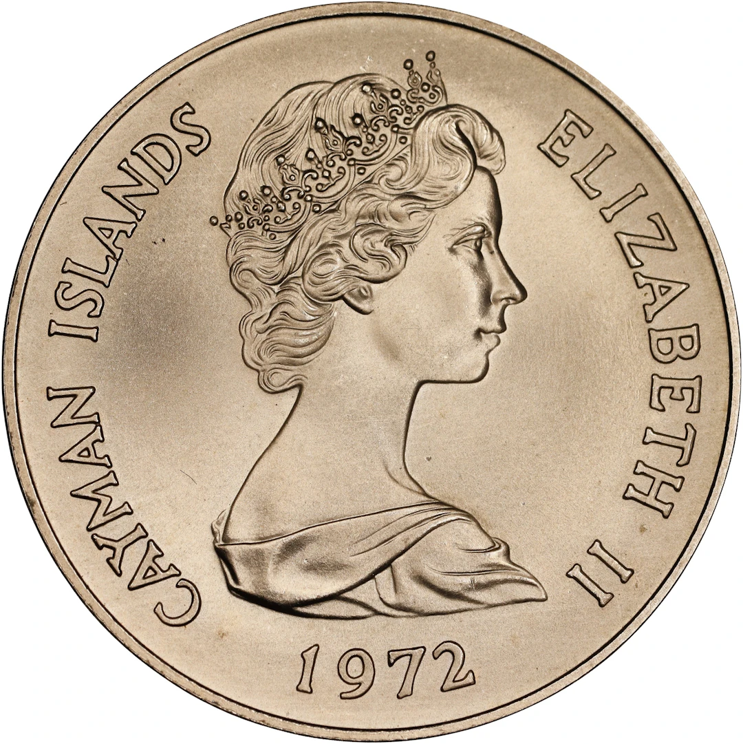 (0.222 oz, 6.905 g AGW). Cayman Islands. 1972 Silver Wedding Gold $25.