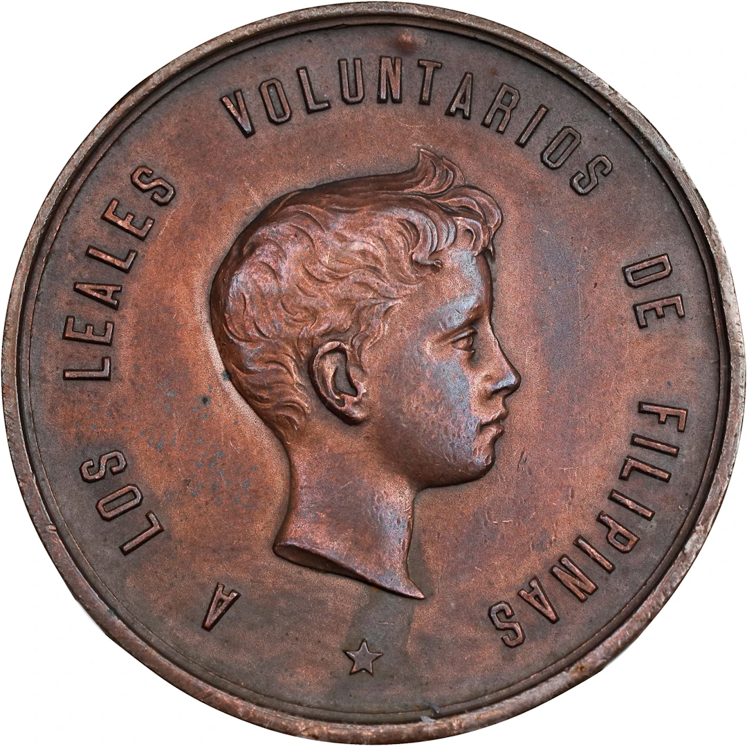 PHILIPPINES. Luzon Campaign Bronze Medal, 1897. Alfonso XIII. NGC