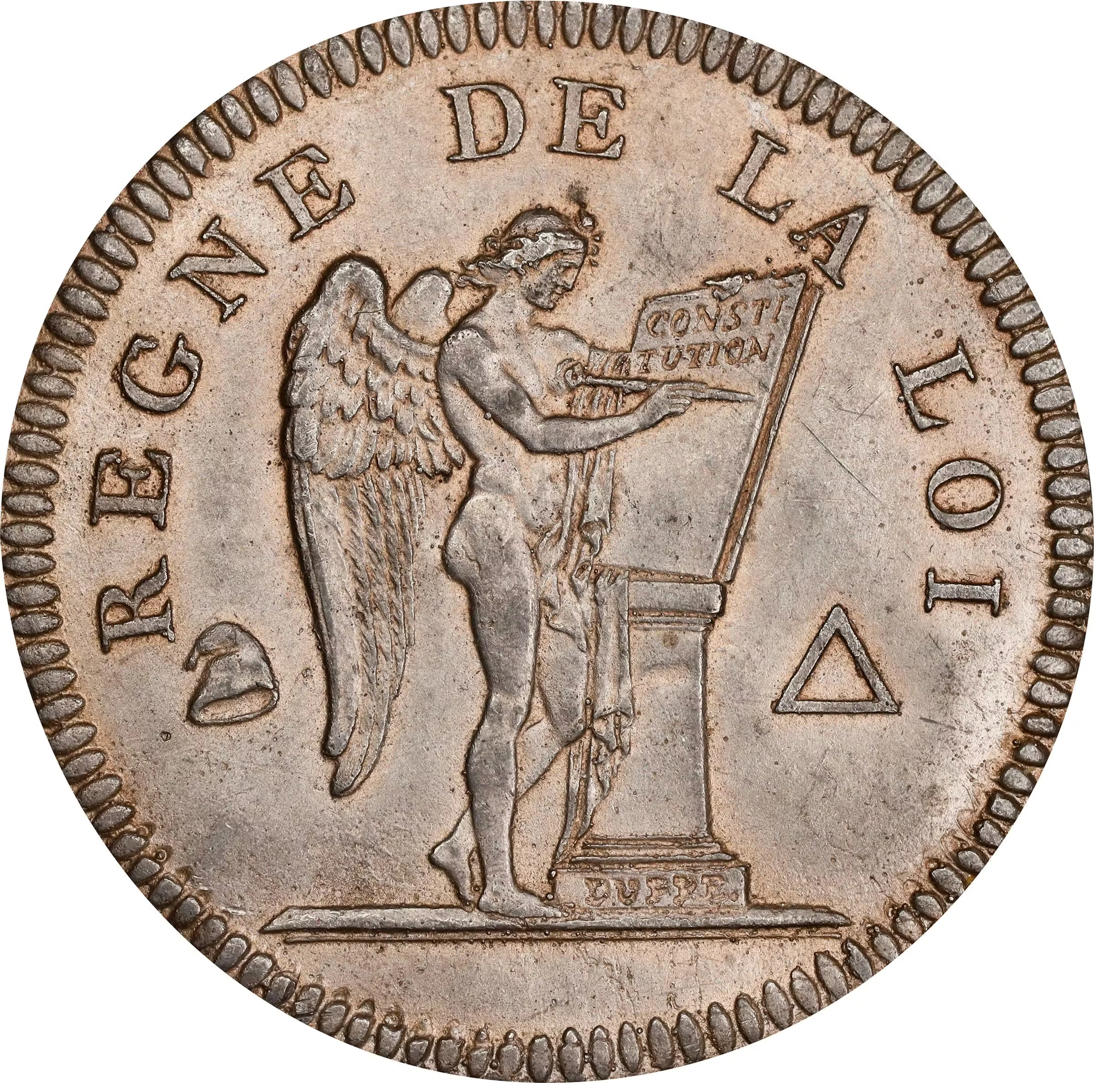 FRANCE. National Convention. White Metal Obverse Cliché or Trial for
