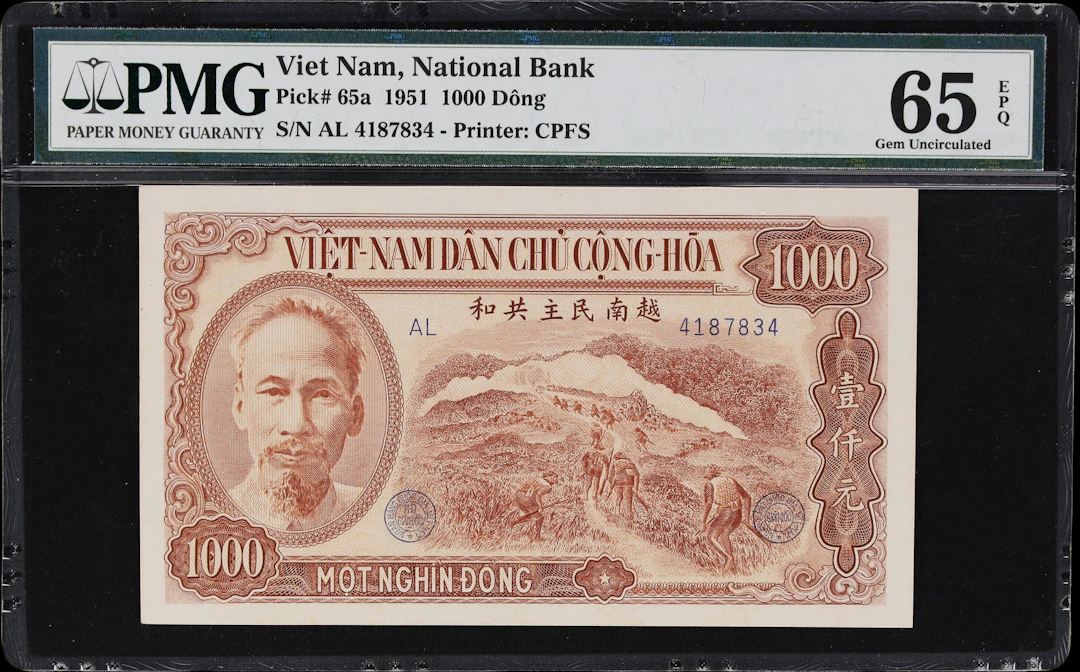 VIETNAM. National Bank of Vietnam. 1000 Dong, 1951. P-65a. PMG Gem