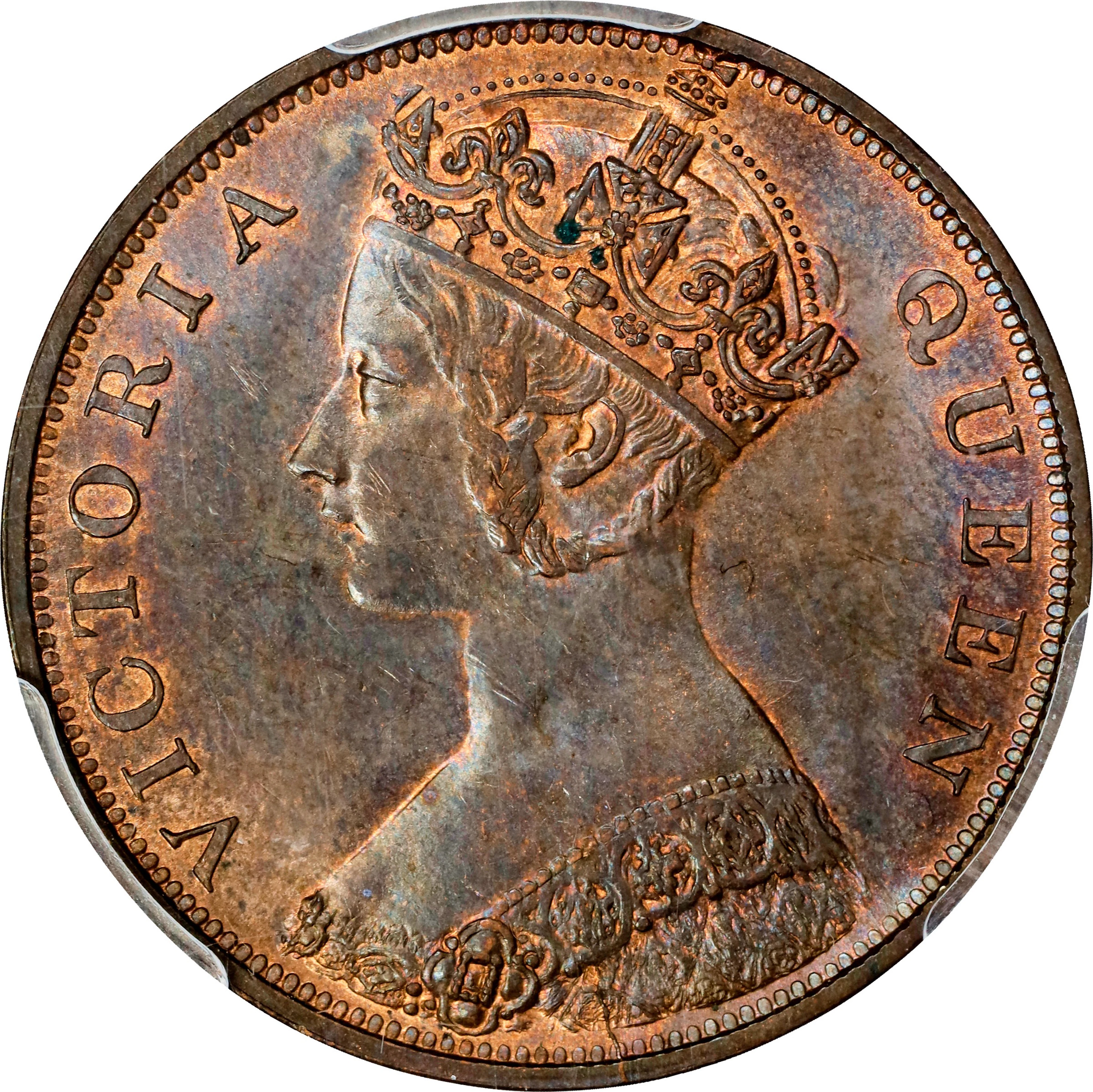 (t) HONG KONG (SAR). Cent, 1863. London Mint. Victoria. PCGS MS-63 Red Brown.