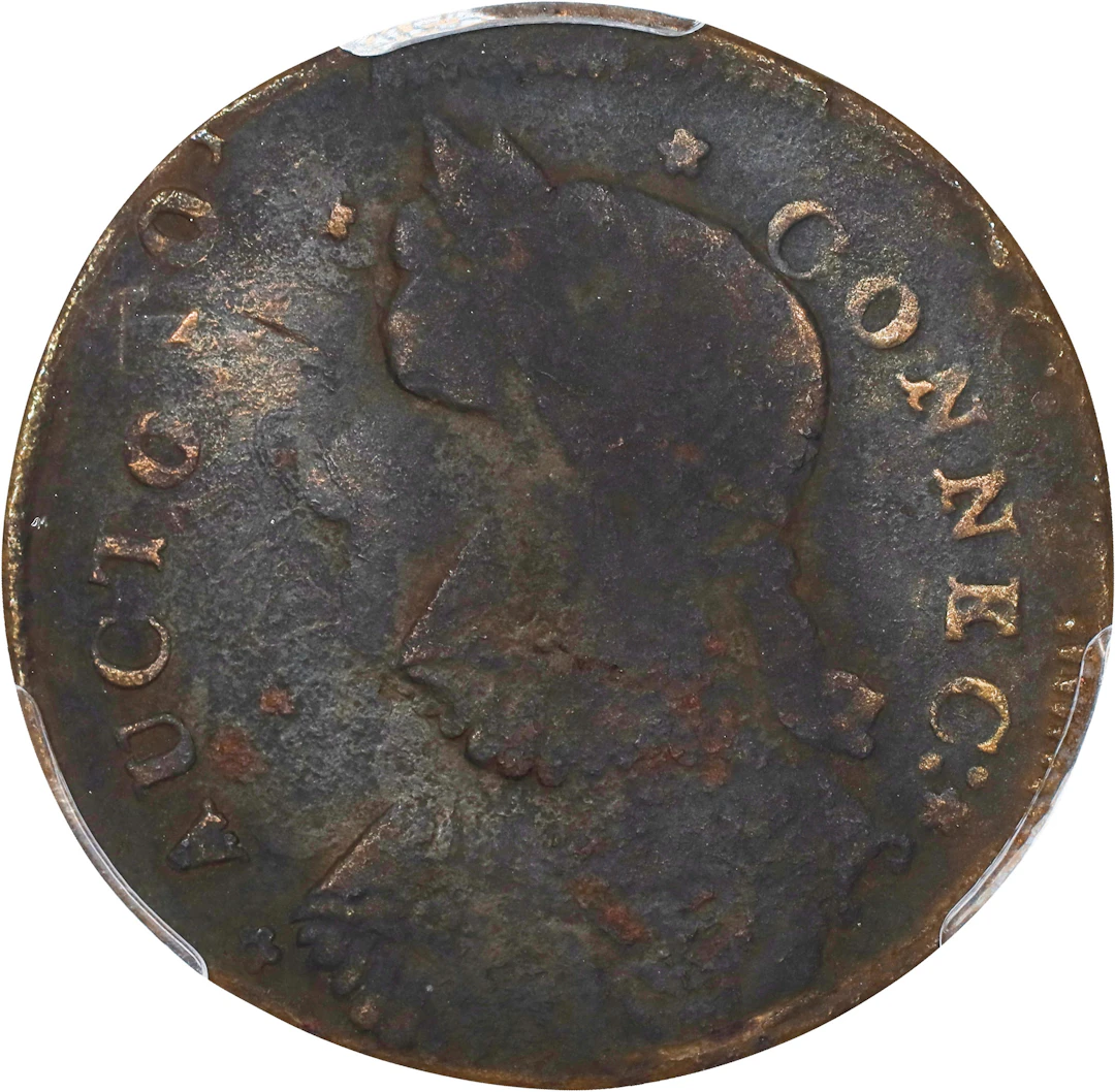 1787 Connecticut Copper. Miller 33.36-T.3, W-3905. Rarity-8. Draped