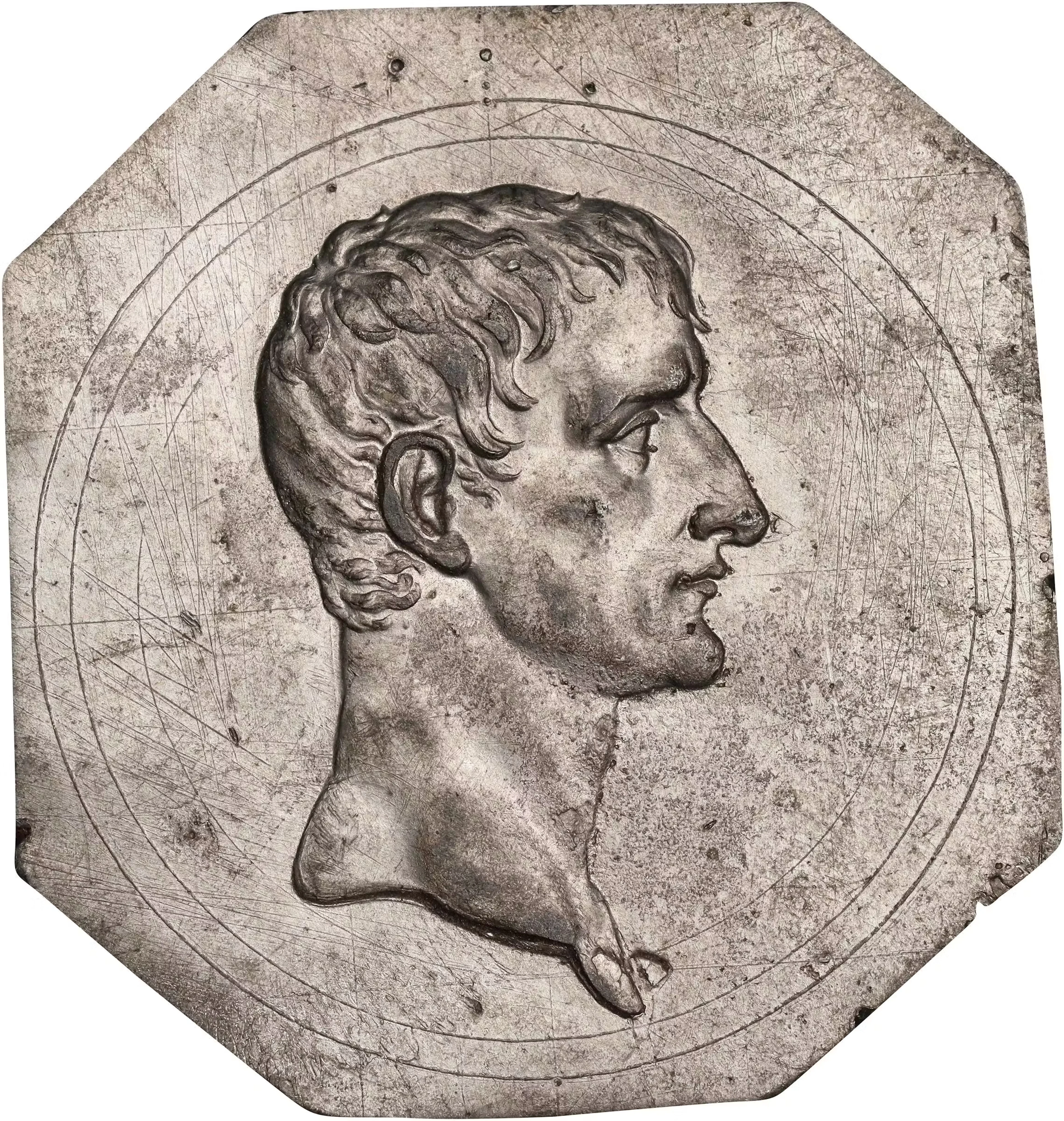 FRANCE. Consulate. Octagonal White Metal Obverse Cliché or Trial for