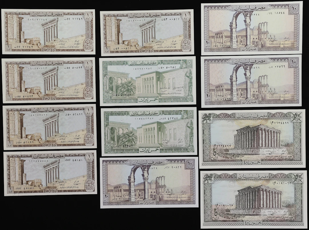 LEBANON. Lot of (12). Banque du Liban. 1, 5, 10, & 50 Livres, 1964-88.