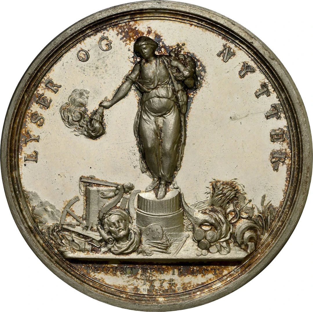 NORWAY. Bergen Patriotic Society Restrike Silver Medal, 1774. Christian