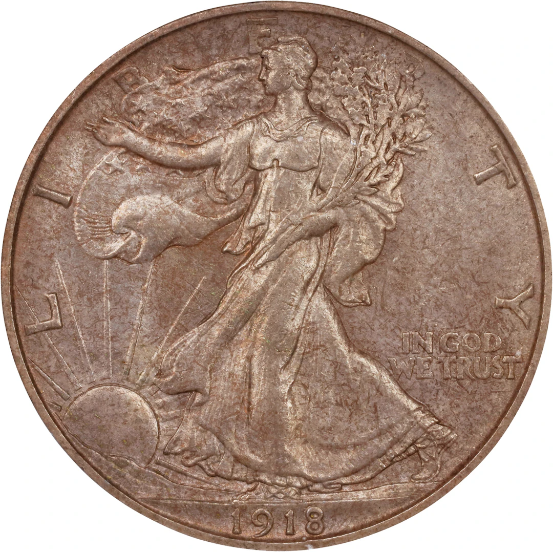 1918-S Walking Liberty Half Dollar. MS-64 (PCGS).