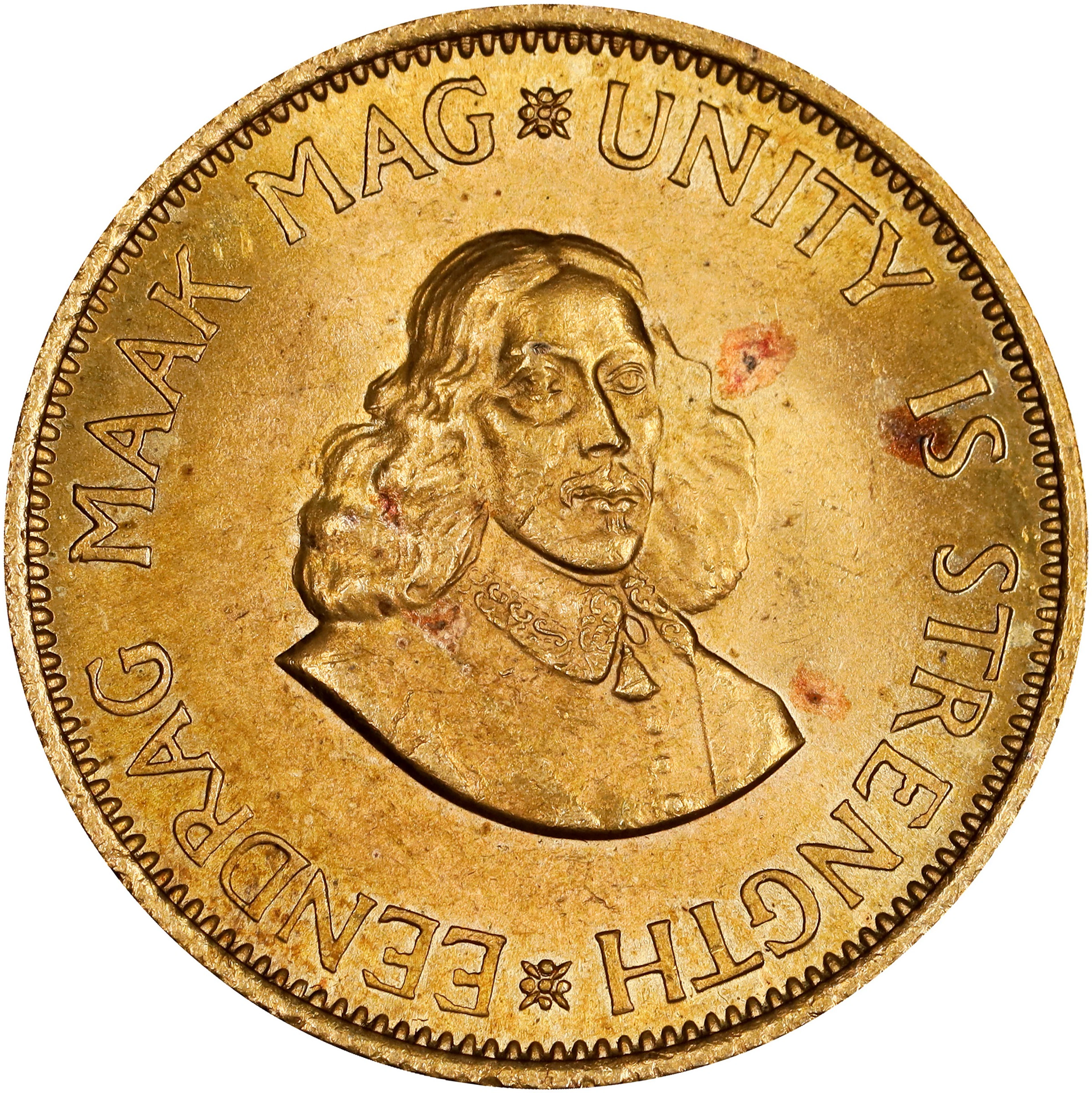 (0.236 oz, 7.325 g AGW). South Africa. 1963 Gold 2 Rand.