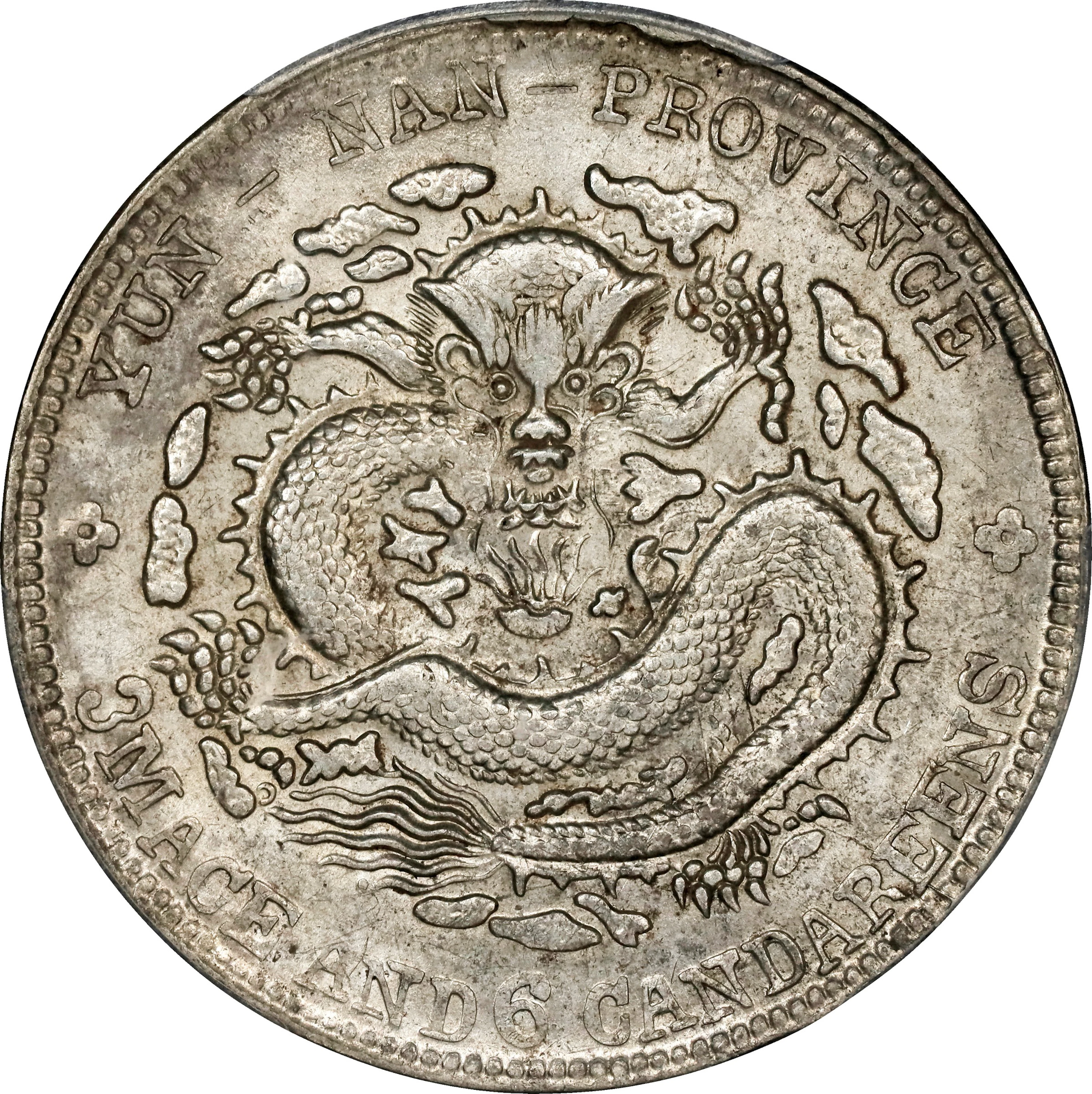 (t) CHINA. Yunnan. 3 Mace 6 Candareens (50 Cents), ND (1909-11). Kunming