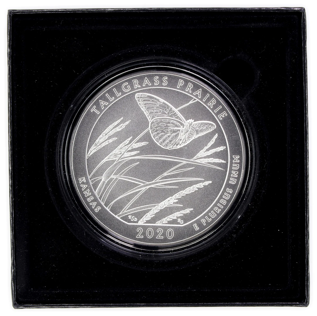 (5 oz, 155.52 g ASW). 2020 Tallgrass Prairie Natl. Preserve America