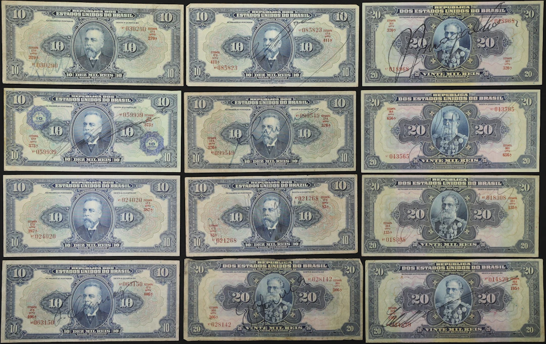 BRAZIL. Lot of (12). Thesouro Nacional. 10 & 20 Mil Reis, ND (1925-31).