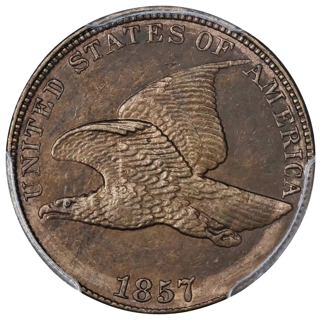 1857 Flying Eagle Cent. AU Details--Cleaned (PCGS).