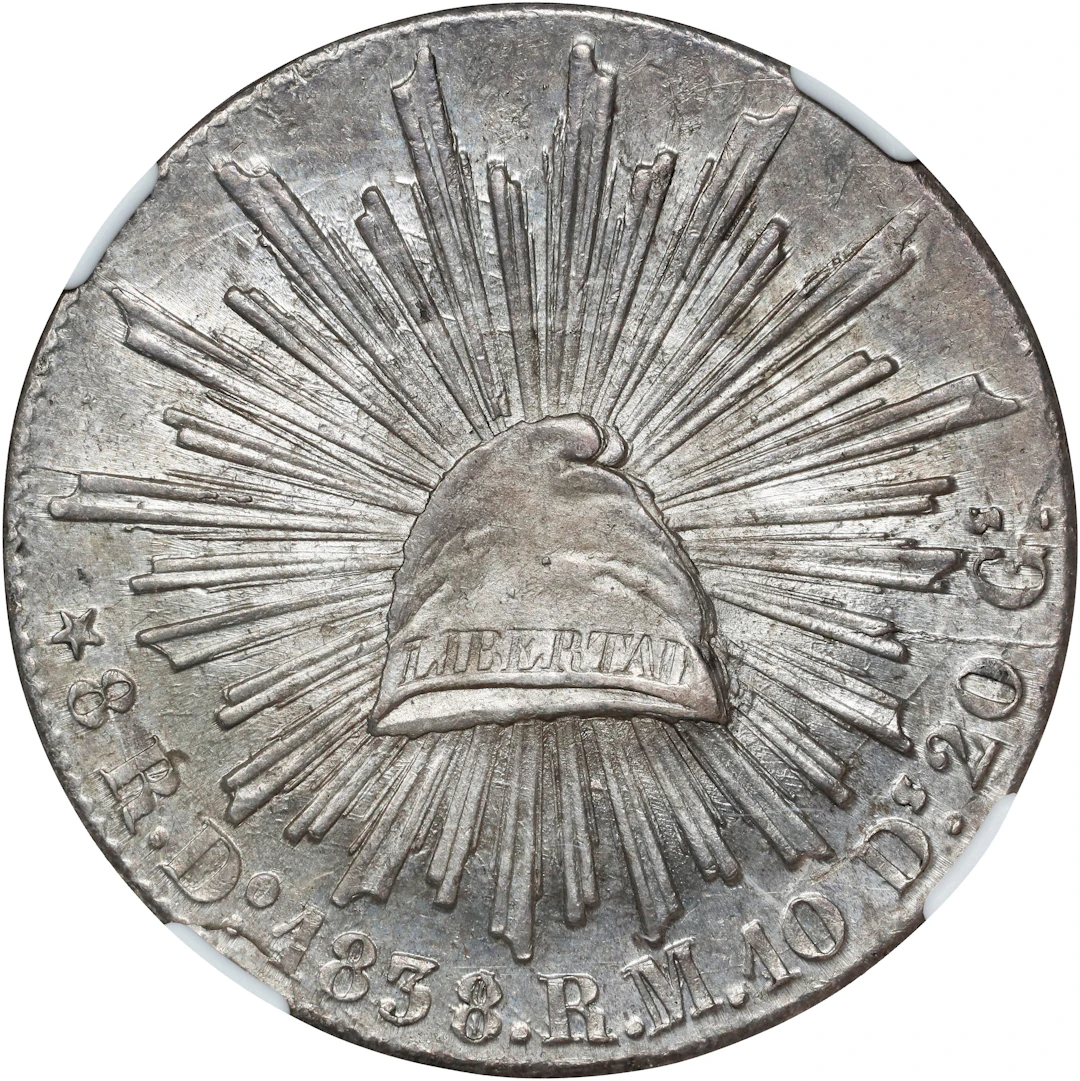 MEXICO. 8 Reales, 1838/1-Do RM. Durango Mint. NGC MS-63.