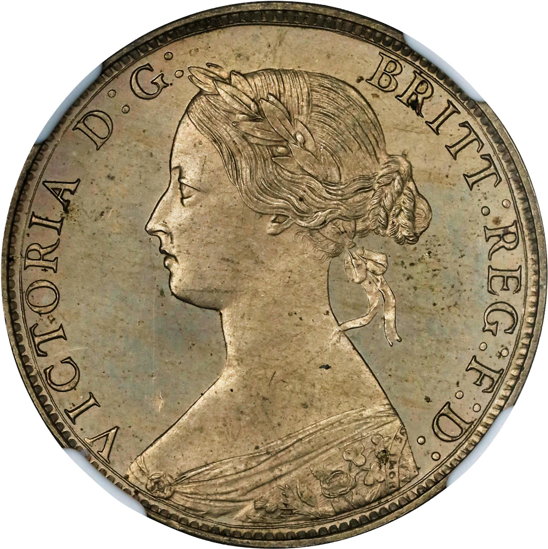 GREAT BRITAIN. Copper-Nickel 1/2 Penny Pattern, 1868. London Mint.