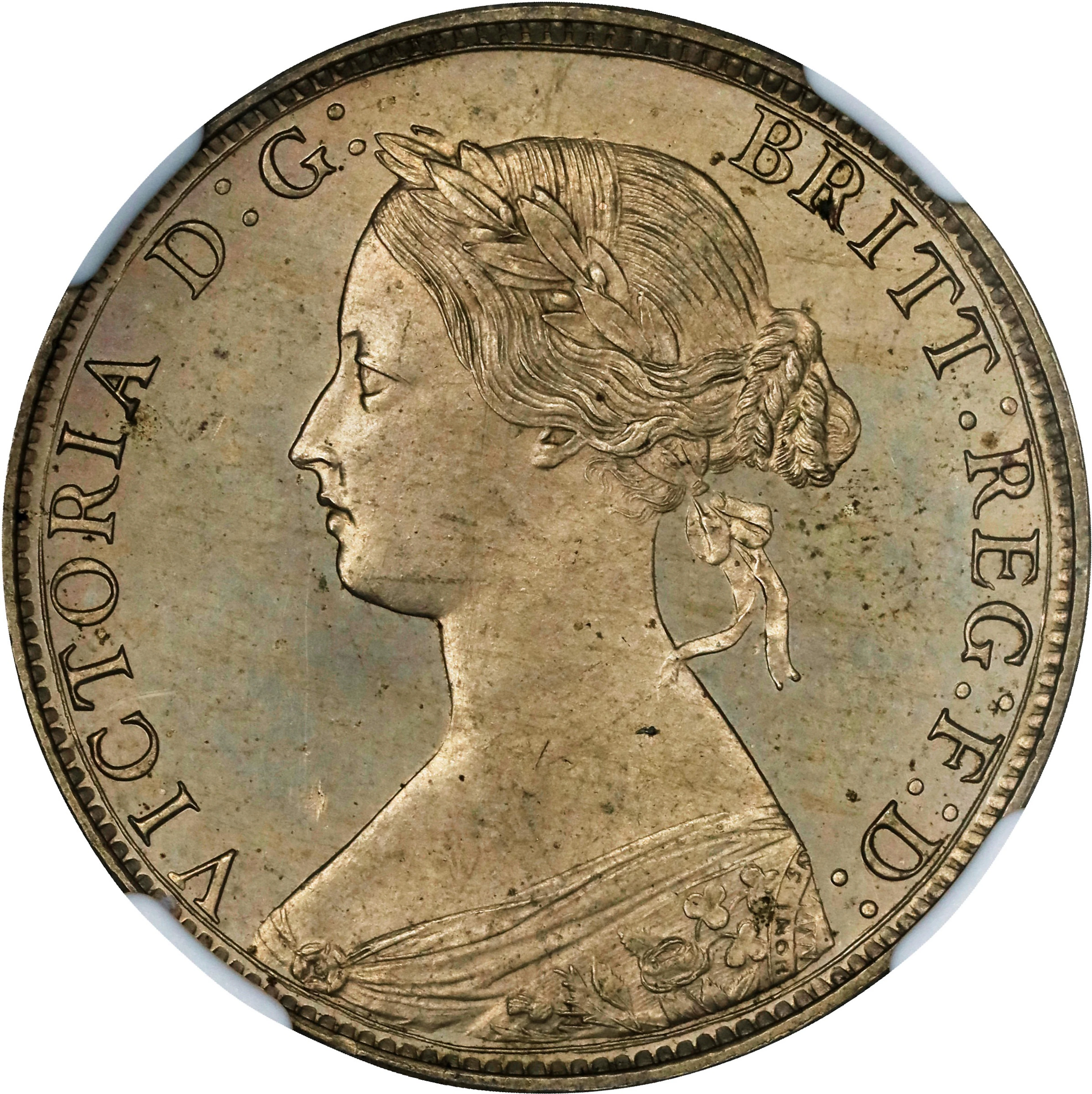 GREAT BRITAIN. Copper-Nickel 1/2 Penny Pattern, 1868. London Mint.