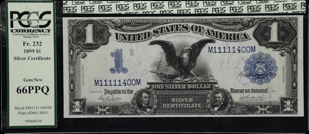 Fr. 232. 1899 $1 Silver Certificate. PCGS Currency Gem New 66 PPQ.